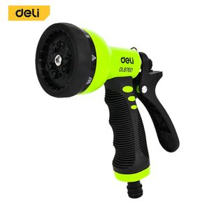 Пистолет-распылитель поливочный Deli DL8760 9 режимов распыления,  диаметр шланга 3 / 4";,  прорезиненная рукоять,  пластиковый корпус