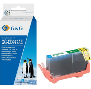 Картридж струйный G&G GG-CD972AE голубой  (14.6мл) для HP Officejet 6000 / 6000Wireless / 6500 / 6500Wireless
