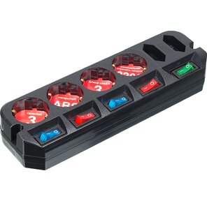 Сетевой удлинитель Most A10 3м  (6 розеток) черный  (пакет ПЭ)