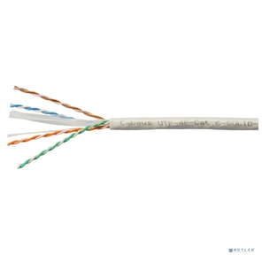 Cabeus UTP-4P-Cat.6-SOLID-LSZH-GY Кабель витая пара UTP  (U / UTP),  категория 6,  4 пары  (23 AWG),  одножильный,  LSZH нг (А)-HF,  серый  (305 м)