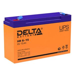 Battery Delta HR 6-15,  voltage 6V,  capacity 15Ah,  151x50x100mm