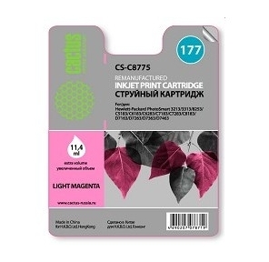 Картридж струйный Cactus CS-C8775 светло-пурпурный для №177 HP PhotoSmart 3213 / 3313 / 8253 / C5183 / C6183  (11, 4ml)