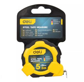 Измерительный и разметочный инструмент Deli Рулетка Deli DL3796  5м*19мм,  Автостоп,  ударопрочный корпус,  метрическая