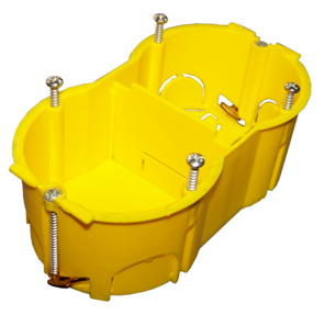 Lanmaster TWT-BX45x90-YL Подрозеточная коробка в стену для суппорта 45х90,  желтая