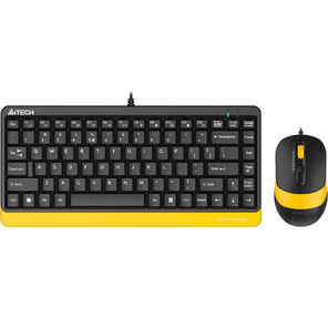 Клавиатура + мышь A4Tech Fstyler F1110 клав:черный / желтый мышь:черный / желтый USB Multimedia  (F1110 BUMBLEBEE)