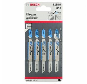 Набор Bosch 2608631012 5 лобзиковых пилок T 118 G,  HSS