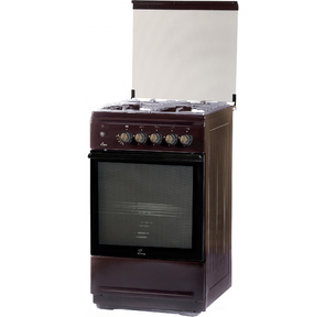 Плита Газовая Flama N FG 24239 B коричневый  (стеклянная крышка) реш.чугун