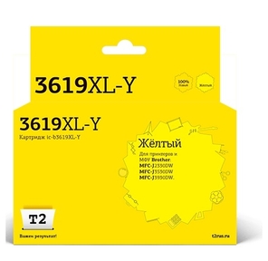 T2  LC-3619XLY Тонер-картридж для   Brother MFC-J3530DW / J3930DW,  жёлтый,  с чипом,  1500к