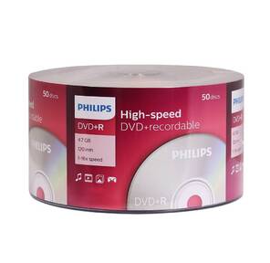Диск DVD+R Philips 4.7 Gb,  16x,  Cake Box  (50),   (50 / 600)