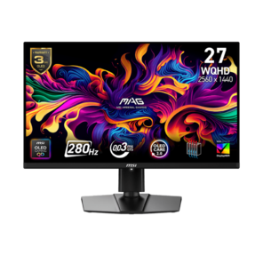 Монитор 26.5" MSI MAG 271QP QD-OLED X28 Black  (QD-OLED,  2560x1440,  HDMI+HDMI+DP+Type C  (15W),   0.03 ms,  178° / 178°,  250 cd / m,  1500000:1,  280Hz,  Pivot)