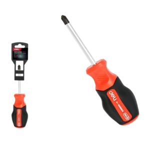 Крестовая DL3459 PH2x38мм сталь S2,  матовый стержень,  двухкомпонентная прорезиненная рукоять