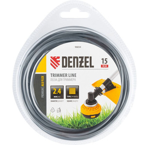 Леска для триммера армированная алюминием квадратная,  2, 4мм х 15м,  блистер ALUFLEX /  /  Denzel