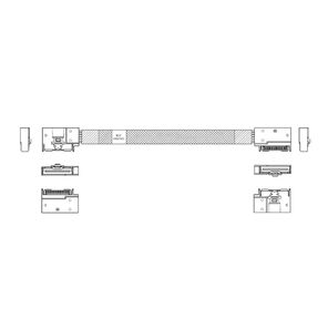 Кабель JPC P732FGB00800-1    Cable MCIO x8 74P  (угловой Left Exit)  -TO-  MCIO x8 74P  (угловой Left Exit) ,  85 Ohm,  L:80cm