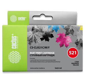 Комплект струйных картриджей Cactus CS-CLI521C M Y для CANON MP540 MP550 MP620 MP630
