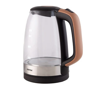 Чайник Centek CT-0065 <Beige> стекло,  1.7л 2200Вт,  LED-подсветка,  мерная шкала,  защита от вкл б / воды