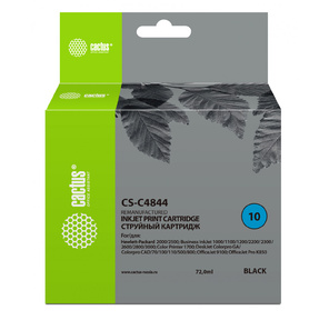 Картридж струйный Cactus CS-C4844 черный для №10 HP 2000 / 2500 / 1000 / 1100 / 1200  (72ml)