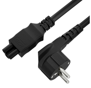 GCR Кабель питания для ноутбука 5.0m,  Евровилка угловая - С5,  черный,  3*0, 75mm,  GCR-54403