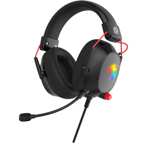 Наушники с микрофоном Оклик HS-L305G черный / красный 2м мониторные оголовье  (2060511)