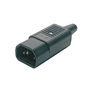 Hyperline CON-IEC320C14 Разъем IEC 60320 C14 220В 10A на кабель  (плоские выступающие штыревые контакты в пластиковом обрамлении),  прямой
