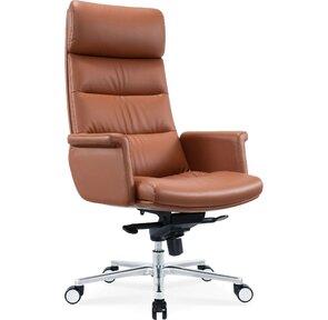 Кресло руководителя Cactus CS-LBR-CARACAS кожа крестов. алюминий