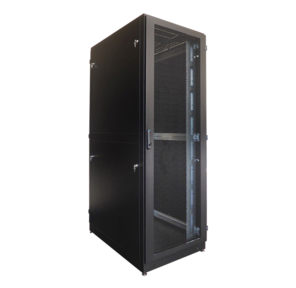 Шкаф серверный напольный 42U  (600  1200) дверь перфорированная,  задние двойные перфорированные