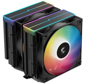 Кулер для процессора DEEPCOOL AG620 BK ARGB V2 LGA20XX / 1700 / 1200 / 115X / AM5 / AM4  (9шт / кор,  TDP 260W,  PWM,  ARGB DUAL Fan 120mm,  6 тепл. трубок,  черный) RET