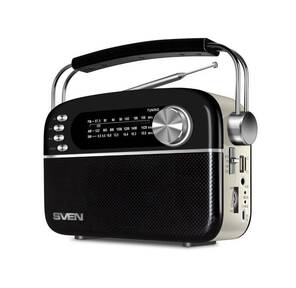 SVEN АС SRP-505,  черный  (3 Вт,  Bluetooth,  FM / AM / SW,  USB,  microSD,  AUX,   встроенный аккумулятор)
