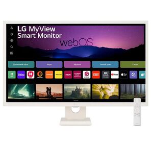 LG MyView 32SR50F-W 31.5'' FHD Smart Monitor,  IPS,  250cd / m2,  16:9,  5мс  (GtG),  1200:1,  60Hz,  178 / 178,  speakers 5Wx2,  внешний БП,  2xHDMI,  USB,  VESA 100x100 mm,  webOS