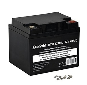 Exegate EX282977RUS Exegate EX282977RUS Аккумуляторная батарея ExeGate DTM 1240 L  (12V 40Ah),  клеммы под болт М5