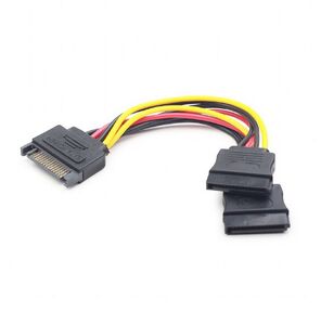 Кабель питания SATA Cablexpert CC-SATAM2F-01,  15pin  (M) / 2x15pin (F),  на 2 SATA устр,  15см