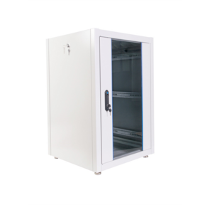 Шкаф коммутационный ЦМО  (ШТК-Э-18.6.6-13АА) напольный 18U 600x600мм пер.дв.стекл металл 2 бок.пан. 540кг серый