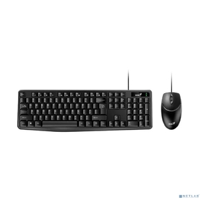 Клавиатура + мышь Genius КМ-170 {Черный,  USB, 104 кл+ кнопка SmartGenius,  мембранная,  защита от проливаний, 1000 DPI} [31330006403]
