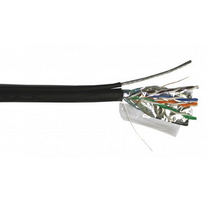 Кабель информационный Lanmaster TWT-5EFTP2-OUT кат.5е F / UTP общий экран 2X2X24AWG PVC внешний 305м черный