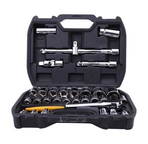 Набор торцевых головок и ключей 32 шт Deli DL1032 1 / 2"; Муфты из стали 50BV30 Cr-V. Высококачественная пластиковая коробка