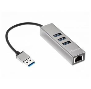 Переходник USB 3.1 Type-C -->RJ-45 1000Mbps +3 USB3.0,  Aluminum Shell,  0.2м Telecom <TA311C>
