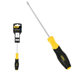 Шлицевая отвертка Deli DL6383001N 8х300мм сталь Cr-V,  двухкомпонентная прорезиненная рукоять