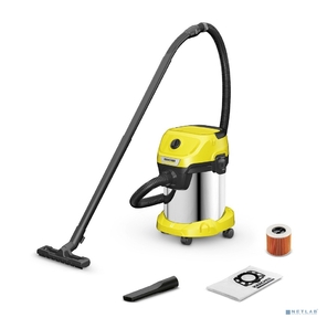Строительный пылесос Karcher WD 3 S V-17 / 4 / 20 1000Вт  (уборка: сухая / сбор воды) желтый
