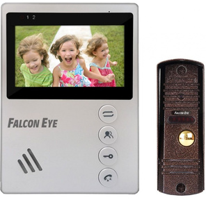 Falcon Eye KIT- Vista Комплект. Видеодомофон: дисплей 4" TFT;  механические кнопки; подключение до 2-х вызывных панелей; OSD меню; питание AC 220В  (встроенный БП)