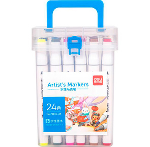 Набор маркеров для скетчинга Deli 70816-24 двойной пиш. наконечник 24цв. пластиковая коробка  (24шт.)