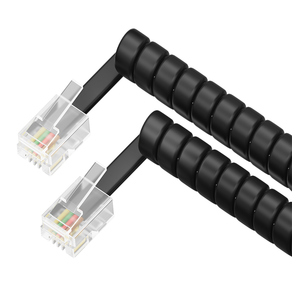 Greenconnect Телефонный шнур витой для трубки  1.0m,  RJ9 4P4C  (джек) черный,  GCR-50963