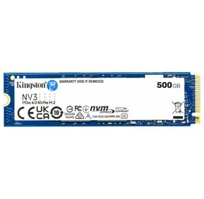 Твердотельный накопитель /  Kingston SSD NV3,  500GB,  M.2 (22x80mm),  NVMe,  PCIe 4.0 x4,  3D TLC,  R / W 5000 / 3000MB / s,  TBW 160,  DWPD 0.3  (3 года)