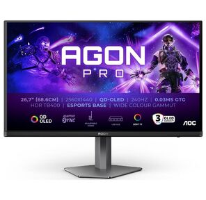 Монитор AOC 27" AG276QZD2 черный QD OLED LED 16:9 HDMI M / M матовая HAS Piv 1500000:1 1000cd 178гр / 178гр 2560x1440 240Hz DP Quad 2K  (1440p) USB 6.7кг
