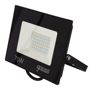 GAUSS 613100370 Прожектор светодиодный LED 70W 4600lm IP65 6500К черный 1 / 24