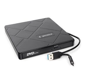 USB 3.0  Gembird DVD-USB-04 пластик,  со встроенным кардридером и хабом черный