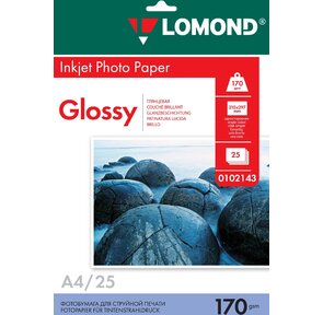 Фотобумага LOMOND Одностороняя Глянцевая 170 г / м2  A4 / 25л.