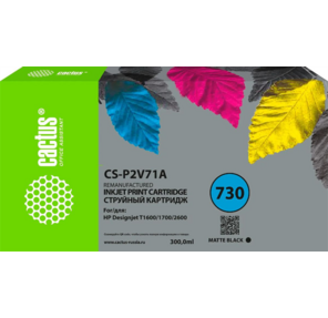Картридж струйный Cactus CS-P2V71A №730 черный матовый  (300мл) для HP Designjet T1600 / 1700 / 2600