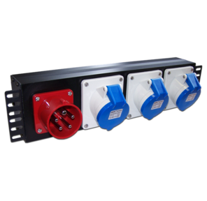 Блок розеток 19" трехфазный,  1х3 IEC309,  32A 380V