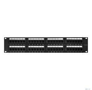 Патч-панель 19" NEOMAX [NM-PP-2U48P-UC5E-D-108-BK] 2U,  48 портов,  кат.5E,  UTP,  Dual IDC,  цвет черный