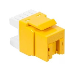 Модуль Keystone,  RJ45,  кат.5E,  UTP,  180 градусов,  со встроенной шторкой,  желтый