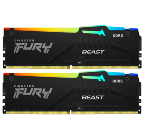 DDR 5 DIMM 32Gb PC44800,  5600Mhz,  Kingston FURY Beast Black RGB CL40  (Kit of 2)  (KF556C40BBAK2-32)  (retail)